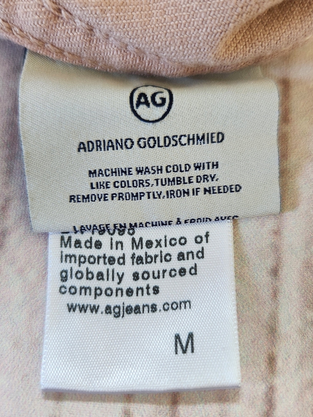 AG Adriano Goldschmied "Nancy" Denim Trucker Jacket Dusty Pink | Women's Size M - Picture 8 of 10